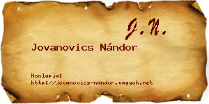 Jovanovics Nándor névjegykártya